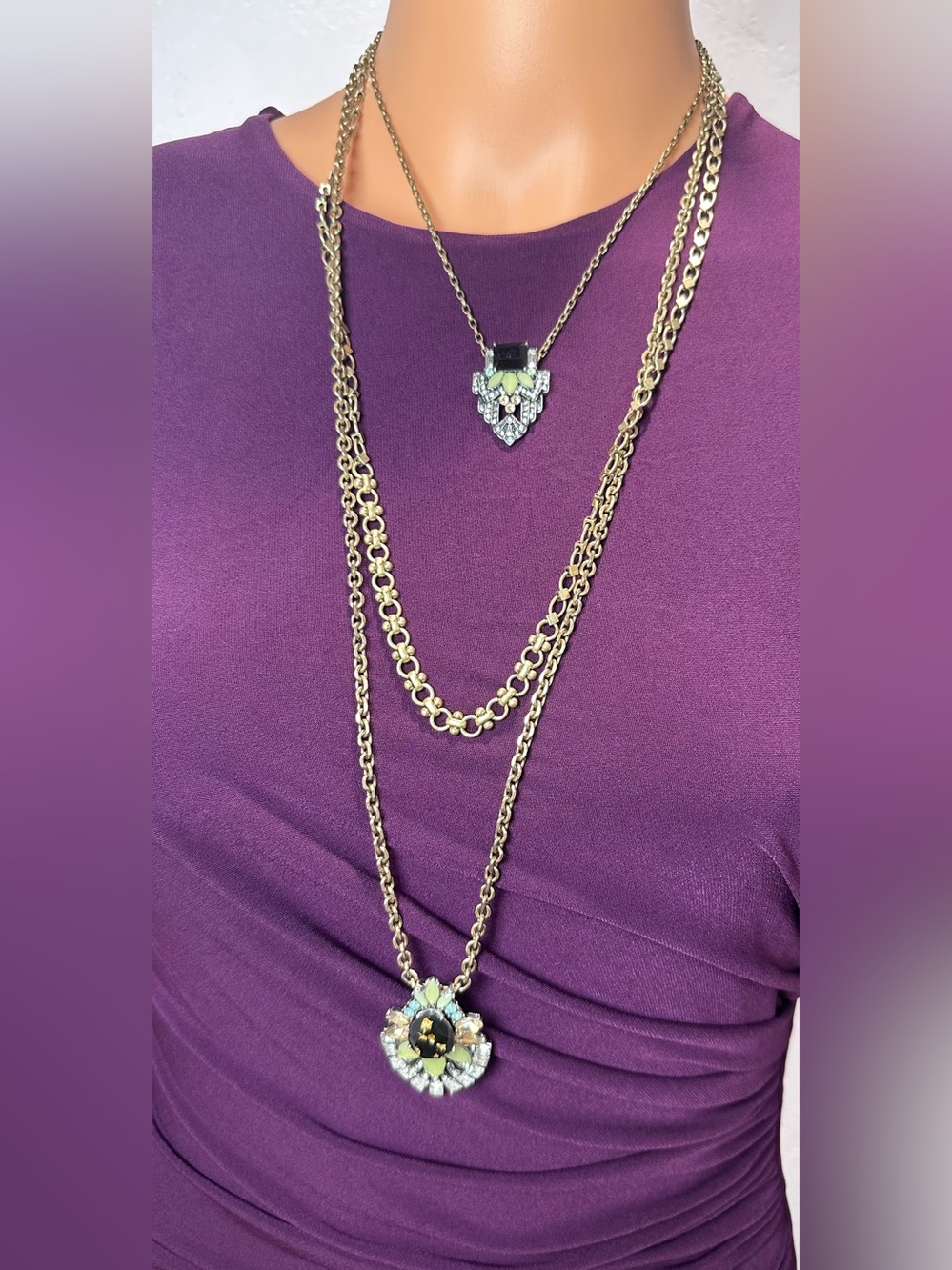Chloe + Isabel Deco Bloom Convertible Layered Pendant Necklace 2-in-1
